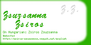 zsuzsanna zsiros business card